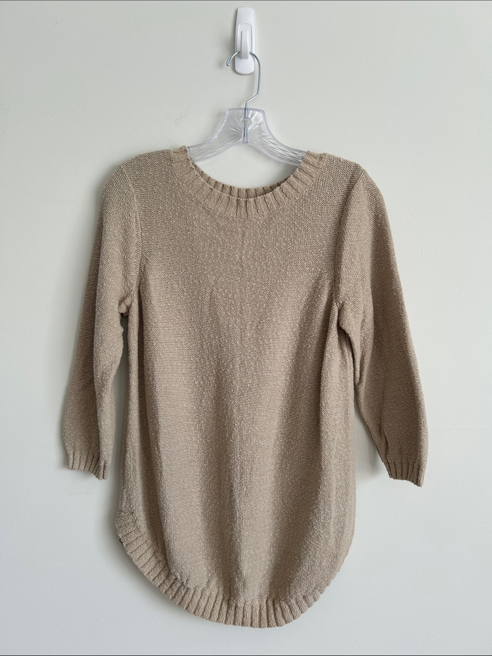 J. Jill Oatmeal/Beige Scoop Neck Knit Sweater Size S